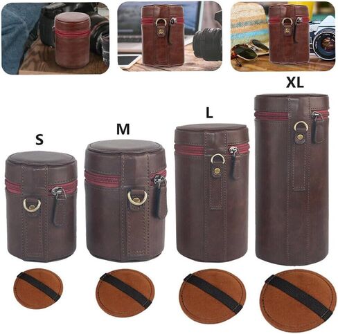 Zipper Lens Case Pouch Bag with Protective Spacer Pad Fit for DSLR Camera Lenses Compatible with Canon, Sony, Fuji, and Nikon Mirrorless SLRs (S (Small)) in Kuwait