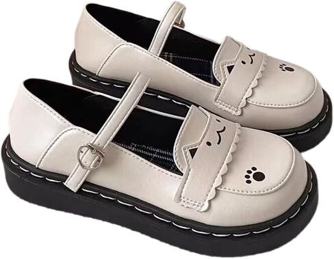 Kawaii Lolita Casual Mary Jane Shoes - Cute Adorable Cat Kitten Paw Flats | Japanese Sweet Soft Style for Everyday Wear in Saudi Arabia