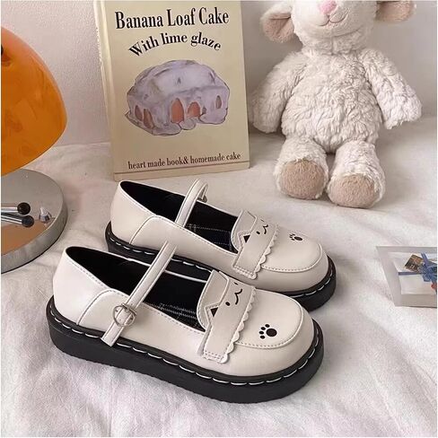 Kawaii Lolita Casual Mary Jane Shoes - Cute Adorable Cat Kitten Paw Flats | Japanese Sweet Soft Style for Everyday Wear in Saudi Arabia