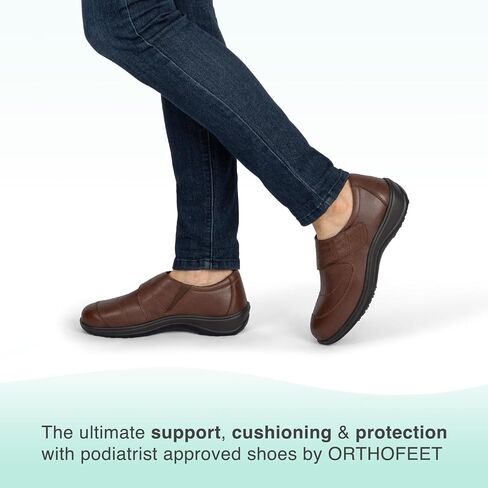 Orthofeet Women's Orthopedic Leather Emily Casual Shoes in Saudi Arabia