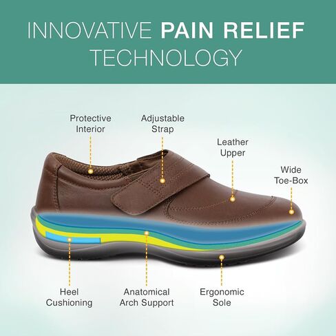 Orthofeet Women's Orthopedic Leather Emily Casual Shoes in Saudi Arabia