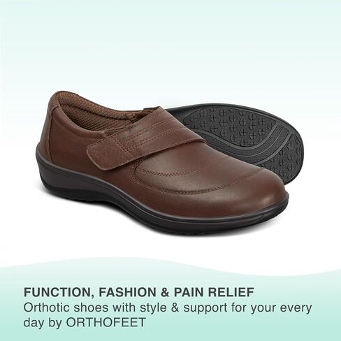 Orthofeet Women's Orthopedic Leather Emily Casual Shoes in Saudi Arabia
