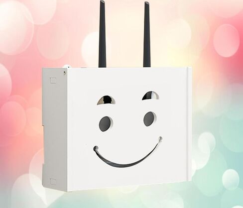 WiFi Sign Router Box WiFi Router Storage Box Floating Shelves Wall Shelf for Cable Box Cord Storage Box,B-38x20x8.5cm in Saudi Arabia