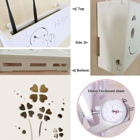 WiFi Sign Router Box WiFi Router Storage Box Floating Shelves Wall Shelf for Cable Box Cord Storage Box,B-38x20x8.5cm in Saudi Arabia