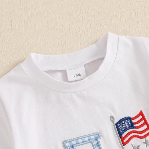 Kuriozud Toddler Baby Boy 4th Of July Outfit Truck American Flag T-shirt Top Red White Bule Shorts Set Fourth Of July Clothes in Saudi Arabia