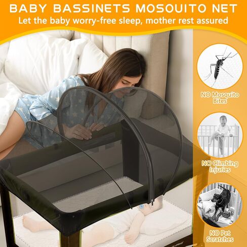 حزمة وغطاء للعب - غطاء صافي البعوض لـ Pack n Play/Travel Crib/Mini Crib/Playpen للحفاظ على القطط خارجًا - شبكة موسكيتو الطفل مع سوستة ثنائية الاتجاه (زملاء أبيض) in Saudi Arabia