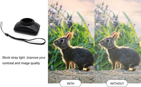 30/37/43/46/49/52/58/62/67/72/77mm Square Lens Hood Cap Set,16:9 Wide Angle Video Camera Lens Shape Screw Mount Rectangular Lens Hood with White Balance Cap (77mm) in Kuwait