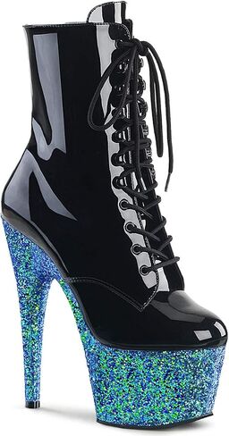 ADORE-1020LG - 7" Heel Ankle Boot with Iridescent Glittered Platform in Saudi Arabia