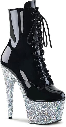 ADORE-1020LG - 7" Heel Ankle Boot with Iridescent Glittered Platform in Saudi Arabia