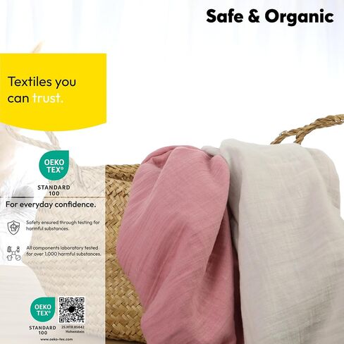 Muslin Fitted Crib Sheet – Premium Organic Turkish Cotton, Oeko-TEX® Certified, Ultra Soft & Breathable Sheet for Baby Crib, Boys & Girls, Fits Toddler Mattress 52x28, Cotton Latte in Saudi Arabia