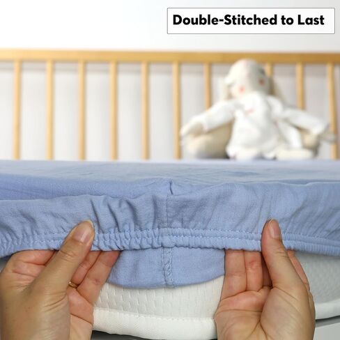 Muslin Fitted Crib Sheet – Premium Organic Turkish Cotton, Oeko-TEX® Certified, Ultra Soft & Breathable Sheet for Baby Crib, Boys & Girls, Fits Toddler Mattress 52x28, Cotton Latte in Saudi Arabia