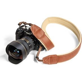 Padded Leather Camera Strap, Shoulder Strap, Genuine Leather Neck Strap for DSLR/SLR