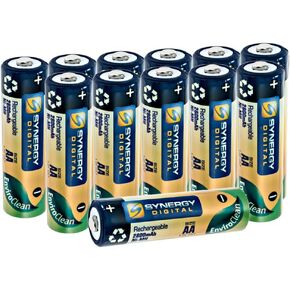 Synergy Digital Camcorder Batteries, Compatible with Sakar Hello Kitty Camcorder, (Ni-MH, 1.25V, 2800mAh), Combo-Pack Includes: 12 x AA Rechargeable Batteries
