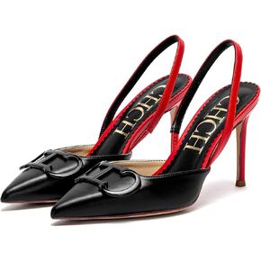 Women's High Heels Sexy Pointed Thin Heels Closed Slip in Formal Shoes 9cm Height