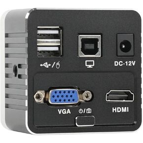 HDMI VGA USB 1080P 5MP IMX335 Digital Industrial Mouse Measuring Video Microscope with U Disk Storage and C Mount Soldering Camera(130x Lens with Light)