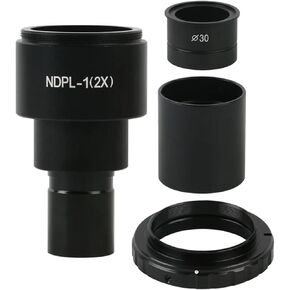 23.2mm 30mm Digital SLR Camera Adapter Interface T2 Mount Adapter 9.6X Eyepiece Lens for Biological Stereo Microscope(2022 A 2.0X)