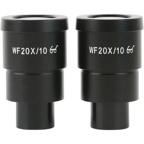 One Pair 2 pcs 10X 20X WF10X/23 WF10X/20 WF20X/10 WF30X/9 Wide Field Eyepiece Lens for Stereo Trinocular Biological Microscope(WF10X-24)