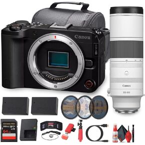 Canon EOS R50 V Mirrorless Camera (6895C002) | 24.2MP APS-C Sensor | 4K60p | Dual Pixel AF II | Flip Screen RF 200-800mm f/6.3-9 is USM Lens + More (Renewed)