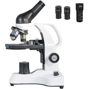 40X-4000X All-Metal Optical Glass Lenses Cordless LED Student Biological Compound Microscope for Science & Hobby Use
