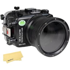 SeaFrogs Waterproof Housing for Sony A6700 with FL2870 Flat Port 40M/130FT Underwater Case for Sony ILME-6700 with 18-105mm Lens (Zoom Gear Included)