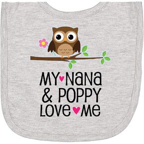 inktastic Nana and Poppy Love Me Newborn Bib