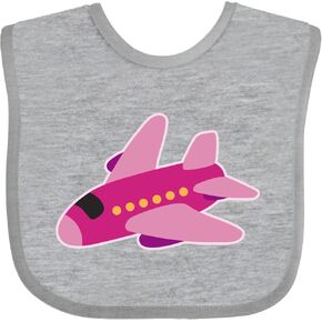 inktastic Girls Pink Airplane Pilot Bib Bib