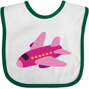 inktastic Girls Pink Airplane Pilot Baby Bib in Kuwait