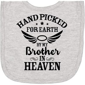 inktastic Handpicked for Earth By My Brother in Heaven Angel Wings Newborn Bib
