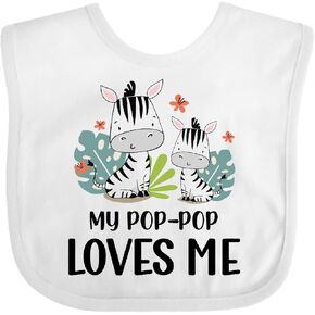 inktastic Zebra My Pop-pop Loves Me Baby Bib