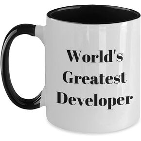 Developer Gifts from the World's Greatest Developer, Funny Quote Two Tone Coffee Mug, Best Birthday Unique Gift for Developer, Developer Mug, Quote on Mug, Developer Gifts for Him