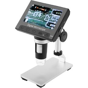 500,1000X Magnification Digital Electronic Microscope 4.3in Display with LED Light, Adjustable for Industrial PCB Checking, Jewelry Appraisal, and Detection (Aluminum alloy