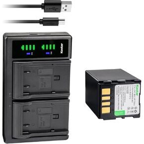 Kastar 1-Pack Battery + LTD2 Dual USB Charger Compatible with JVC GR-D270AG GR-D270AH GR-D270AS GR-D270E GR-D270EG GR-D270EK GR-D270EW GR-D270EX GR-D270EY GR-D270EZ GR-D270TW GR-D270U GR-D270US