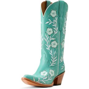 ARIAT Women's Romance Western Boot, Natural Turquoise, 7.5