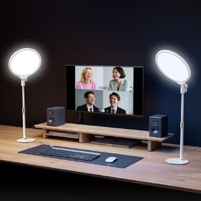 TELESIN Eye Safe Desk Ring Light for Zoom Meeting, 10.5" Full-Screen Desktop Light Lamps with Stand for Home Office, 9 Brightness 3000-6000K LED Light for Video Conference, Laptop, Live Stream, TikTok