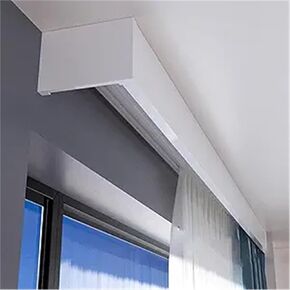Three in One Curtain Pelmet Box, Double Track Ceiling Wall Mount Curtain Rod Custom Size, Aluminum Alloy Bedroom Curtain Rails for Window(78.7in)