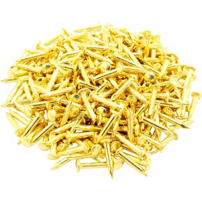 300pcs Small Tiny Nails 1.2 x 8mm,Round Hardware Mini Nails, for Wood DIY Decorative, Pictures Frames Hanging, Household Accessories, Outdoor Crafts, Bronze Tone,0.05 x 0.32inch/8mm