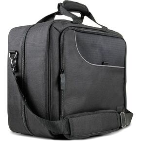 USA Gear Carrying Case for Video Switchers & AV Equipment - Compatible with Roland V-1HD, Blackmagic Design ATEM & More - Customizable Interior, Shoulder Strap with Accessory Compartments - Black