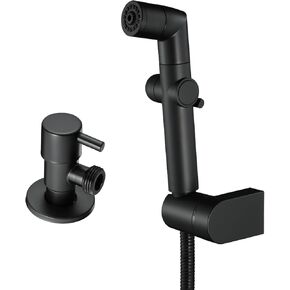 HandheldSprayer for Toilet ABS Portable Baby Cloth Diaper Sprayer Hand Held ToiletSprayer Head withHose and Bracket, for Feminine Wash, Pet Washing,Black(Black)