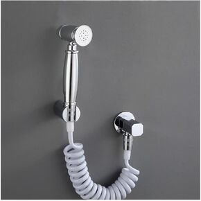 Bidet spray Bidet Sprayer， for Toilet Cloth Diaper Sprayer Wall-Mounted Bathroom Set with Base and Angle Valve, for Pet Showers and Personal Rinses, Plating, Brass,Spring Hose(Spring Hose)(Spring Hose