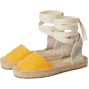 Soludos Women's Linen Lauren Lace-up Flat Sandal