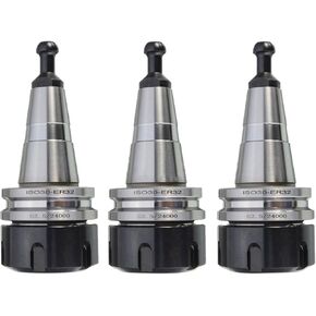 4-Inch 4-Jaw Self-Centering Chuck Set 3PCS Metal ER32 50 Balance Collet Chuck G2.5 24000rpm CNC Toolholder with 1-Inch x 8TPI Thread