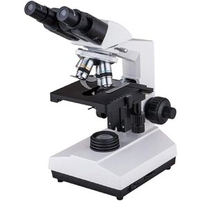 X-S-Z-107 Binocular Biological Microscope with LED/Halogen Illumination, 4X-100X Achromatic Lenses, 140mm Stage for School & Home