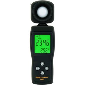 AS803 Digital Lux Meter Luminance Tester, Light Meter 1-200000 Lux Tools Photometer Spectrometer Actinometer LCD Display, high Accuracy