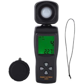 AS803 Digital Illuminance Meter Range Up to 200,000 Lux 180° Rotatable Sensor Backlight Display for Warehouses Farms