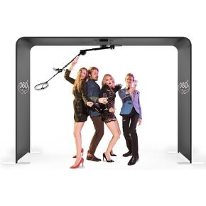 MWE Sky Overhead 360 Photo Booth for Big Parties with Software APP Remote Control Rotating 360-Degree Full Body Spin with Ring Light and Stand for up to 15 People