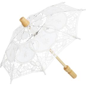 PartyKindom Cotton Umbrella Wedding Prop Wedding Bride Parasols Decoration Vintage Lace Parasol Parasols Umbrellas