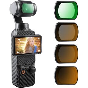 Walking Way CPL&ND Filters Set Compatible with DJI OSMO Pocket 3 Creator Combo Accessories Kit Magnetic 4 Pack CPL ND16 ND64 ND256 Camera Neutral Density Polarizing Filters HD Optical Aluminum Frame