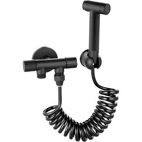 Brass Handheld Bidet Sprayer for Toilet Black Portable Baby Cloth Diaper Sprayer Hand Held Toilet Bidet Sprayer Head with Bidet Hose and Bracket, for Feminine Wash, Pet Washing(3m Hose)