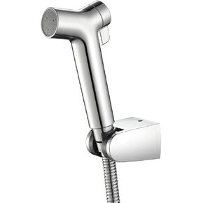 Handheld Bidet Sprayer Kit Cloth Diaper Sprayer ABS Round Shape Bidet Sprayer for Toilet for Toilet-Adjustable Water Pressure Control with Bidet Hose for Feminine Wash and Bracket(Chrome a)
