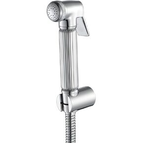 Handheld Bidet Sprayer Brass Chrome Baby Cloth Diaper Sprayer Portable Hand Held Toilet Bidet Sprayer Head with Bidet Hose and Bracket, for Feminine Wash, Easy to Install(B)